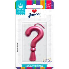 Vela Aniversário Metalizada Rose Interrogação Junco