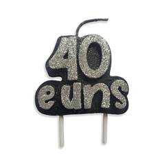 Vela Aniversário 40 e uns Prata Junco