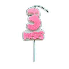 Vela Aniversário Mesversário Rosa 3º mês Junco