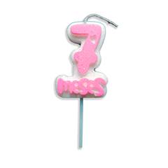 Vela Aniversário Mesversário Rosa 7º mês Junco