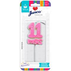 Vela Aniversário Mesversário Rosa 11º mês Junco