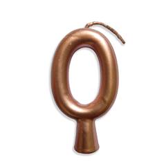 Vela Aniversário Metalizada Rose Gold Nº 0 Junco