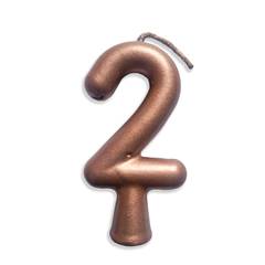 Vela Aniversário Metalizada Rose Gold Nº 2 Junco