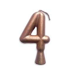 Vela Aniversário Metalizada Rose Gold Nº 4 Junco