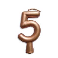 Vela Aniversário Metalizada Rose Gold Nº 5 Junco