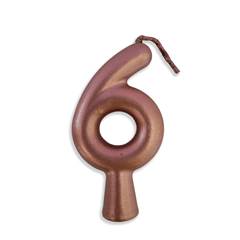 Vela Aniversário Metalizada Rose Gold Nº 6 Junco