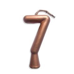 Vela Aniversário Metalizada Rose Gold Nº 7 Junco