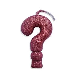 Vela Aniversário Live Colors Com Gliter Rose Gold Interrogacão Junco