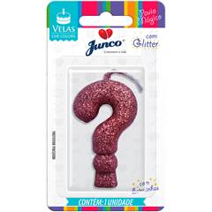 Vela Aniversário Live Colors Com Gliter Rose Gold Interrogacão Junco