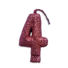 Vela Aniversário Live Colors Com Gliter Rose Gold  Nº 4 Junco