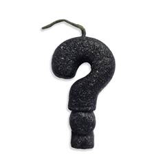 Vela Aniversário Live Colors com Glitter Preta Interrogação Junco