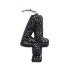 Vela Aniversário Live Colors com Glitter Preta Nº 4 Junco