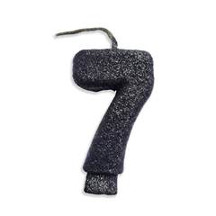 Vela Aniversário Live Colors com Glitter Preta Nº 7 Junco