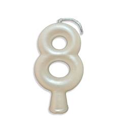 Vela Aniversário Metalizada Branco Perolado  Nº 8 Junco