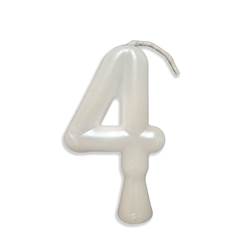 Vela Aniversário Metalizada Branco Perolado  Nº 4 Junco