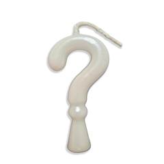 Vela Aniversário Metalizada Branco Perolado Interrogação Junco