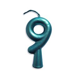 Vela Aniversário Metalizada Tiffany  Nº 9 Junco