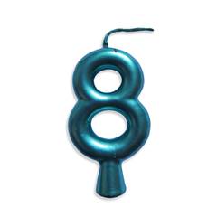 Vela Aniversário Metalizada Tiffany  Nº 8 Junco