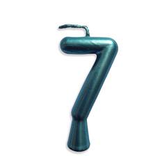 Vela Aniversário Metalizada Tiffany  Nº 7 Junco