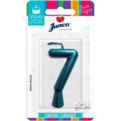 Vela Aniversário Metalizada Tiffany  Nº 7 Junco