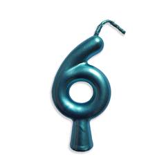 Vela Aniversário Metalizada Tiffany  Nº 6 Junco