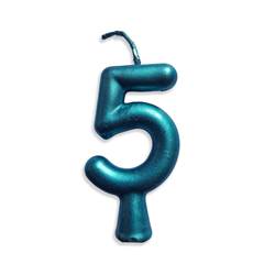 Vela Aniversário Metalizada Tiffany  Nº 5 Junco