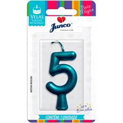 Vela Aniversário Metalizada Tiffany  Nº 5 Junco