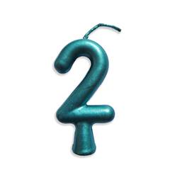 Vela Aniversário Metalizada Tiffany  Nº 2 Junco