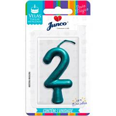 Vela Aniversário Metalizada Tiffany  Nº 2 Junco