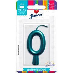 Vela Aniversário Metalizada Tiffany  Nº 0 Junco