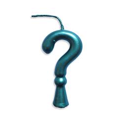 Vela Aniversário Metalizada Tiffany Interrogação Junco