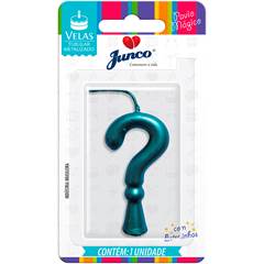 Vela Aniversário Metalizada Tiffany Interrogação Junco