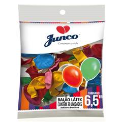 Balão Látex Liso Nº 65 Sortidos com 30 Unid. Junco