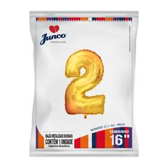 Balão Metalizado  Dourado Nº 2 Junco - 16