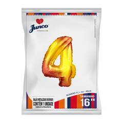 Balão Metalizado  Dourado Nº 4 Junco - 16