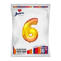 Balão Metalizado  Dourado Nº 6 Junco - 16