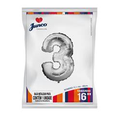 Balão Metalizado  Prata Nº 3 Junco - 16