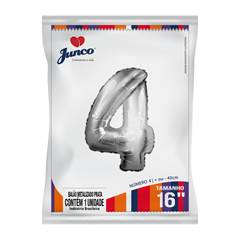 Balão Metalizado  Prata Nº 4 Junco - 16