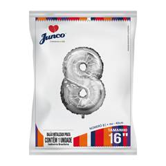 Balão Metalizado  Prata Nº 8 Junco - 16