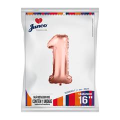 Balão Metalizado  Rose Gold Nº 1 Junco - 16