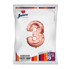 Balão Metalizado  Rose Gold Nº 3 Junco - 16