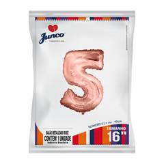 Balão Metalizado  Rose Gold Nº 5 Junco - 16