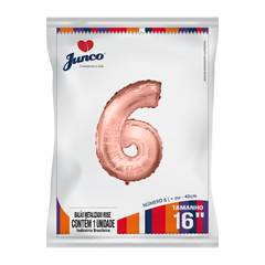 Balão Metalizado  Rose Gold Nº 6 Junco - 16