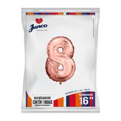 Balão Metalizado  Rose Gold Nº 8 Junco - 16