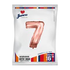 Balão Metalizado  Rose Gold Nº 7 Junco - 16