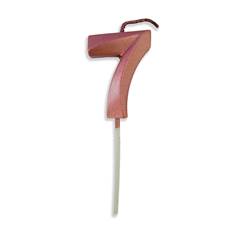 Vela Aniversário No Palito Metalizada Rose Gold  Nº 7 Junco