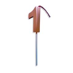 Vela Aniversário No Palito Metalizada Rose Gold  Nº 1 Junco