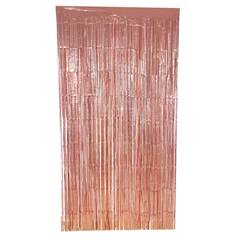 Cortina de Fita Metalizada Rose Gold para Festa Junco 1x2m 1 unidade