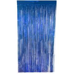 Cortina de Fita Metalizada Azul Royal para Festa Junco 1x2m 1 unidade