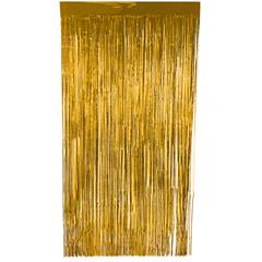 Cortina de Fita Metalizada Dourada para Festa Junco 1x2m 1 unidade